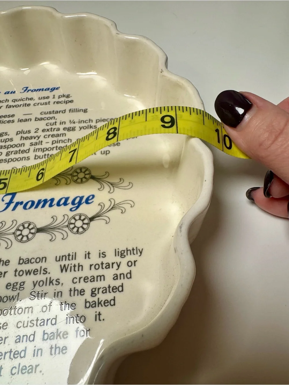 Quiche au Fromage Ceramic Quiche Dish in Cream, California Pottery